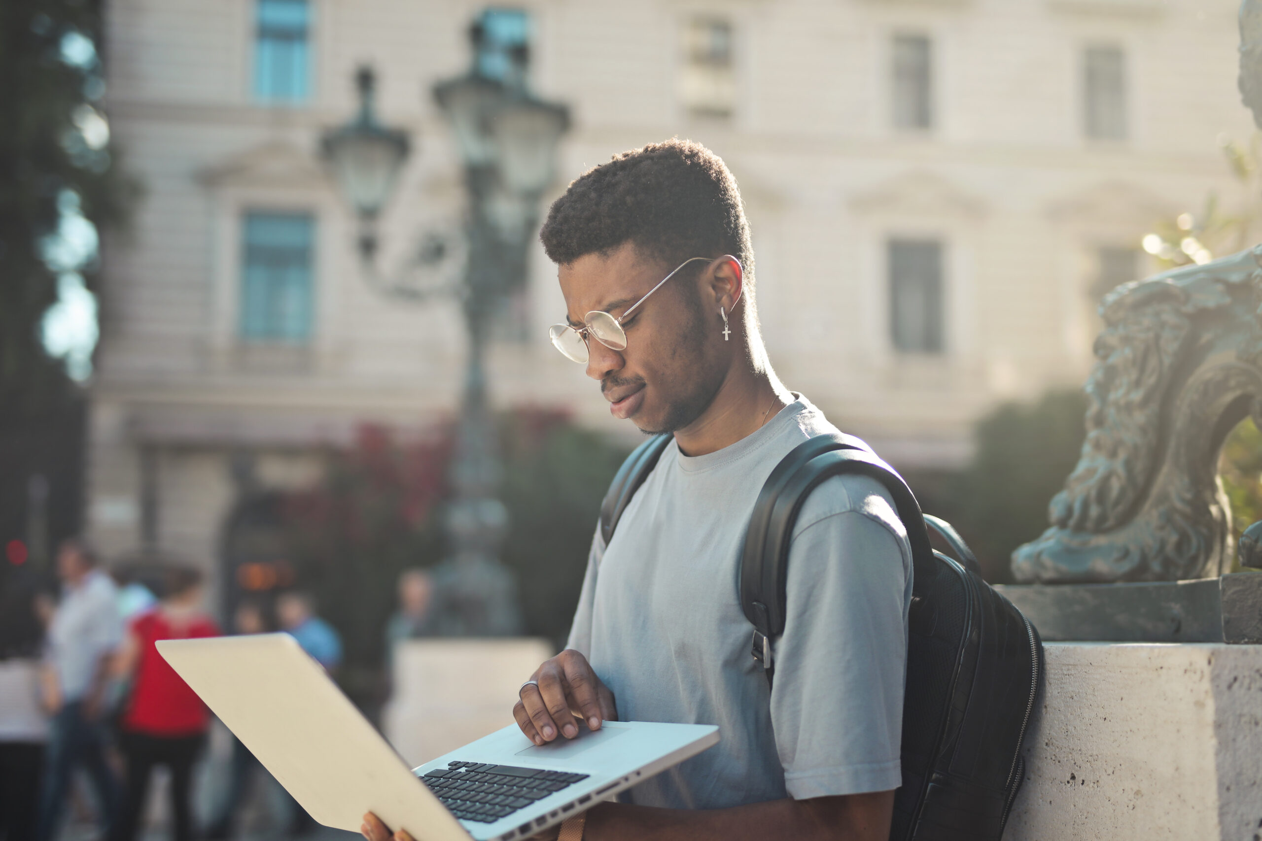 International student preparing a scholarship application to study abroad